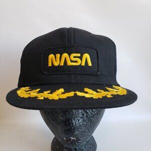 Vintage NASA Cap Scrambled Egg Bill Mesh Back Padded Front Snap Back Unisex